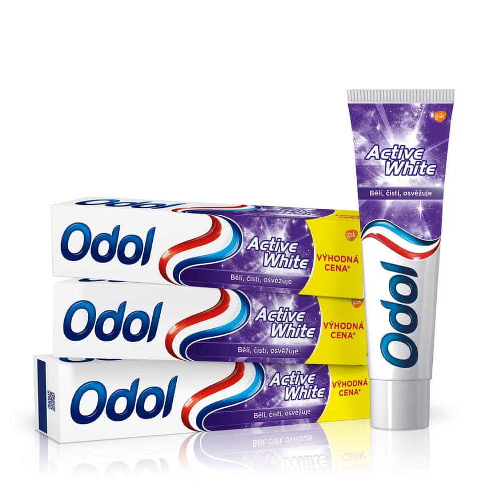 Odol Active White zubná pasta 3x125 ml